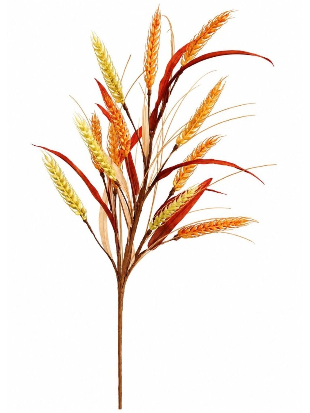 Fall Wheat Spray, Faux Grain Stem, 10 Head Artificial Floral Filler Thanksgiving